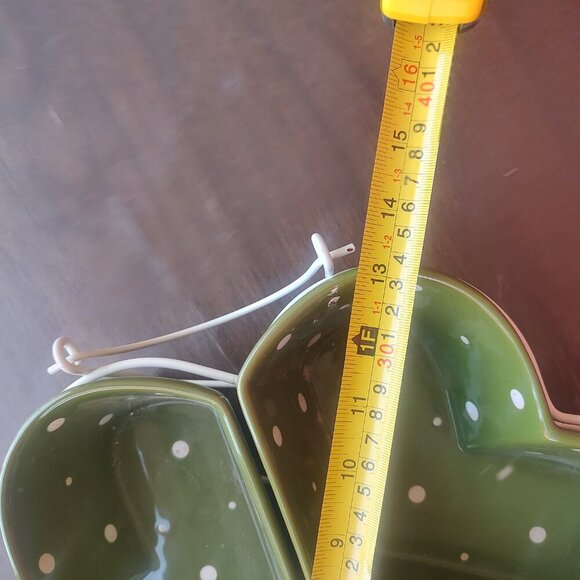 Retired Temptations Trio Heart Shaped Green & White Polka Dot Serving Set - Picture 6 of 6